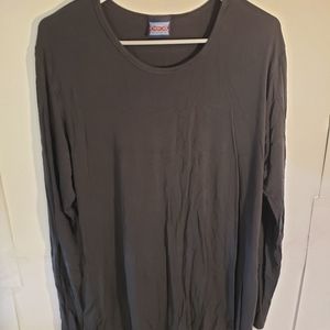 Cherokee Workwear Srubs Top Long Sleeve Shirt Dark Gray Stretch